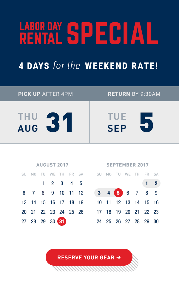 Labor Day Rental Special - 4 Days for Weekend Rate